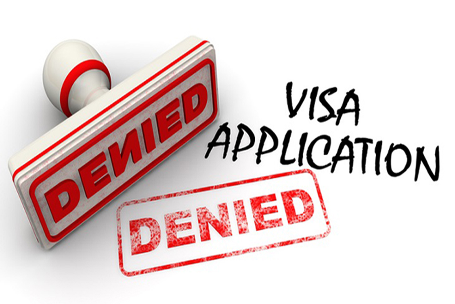 Visa application denied. Seal and imprint